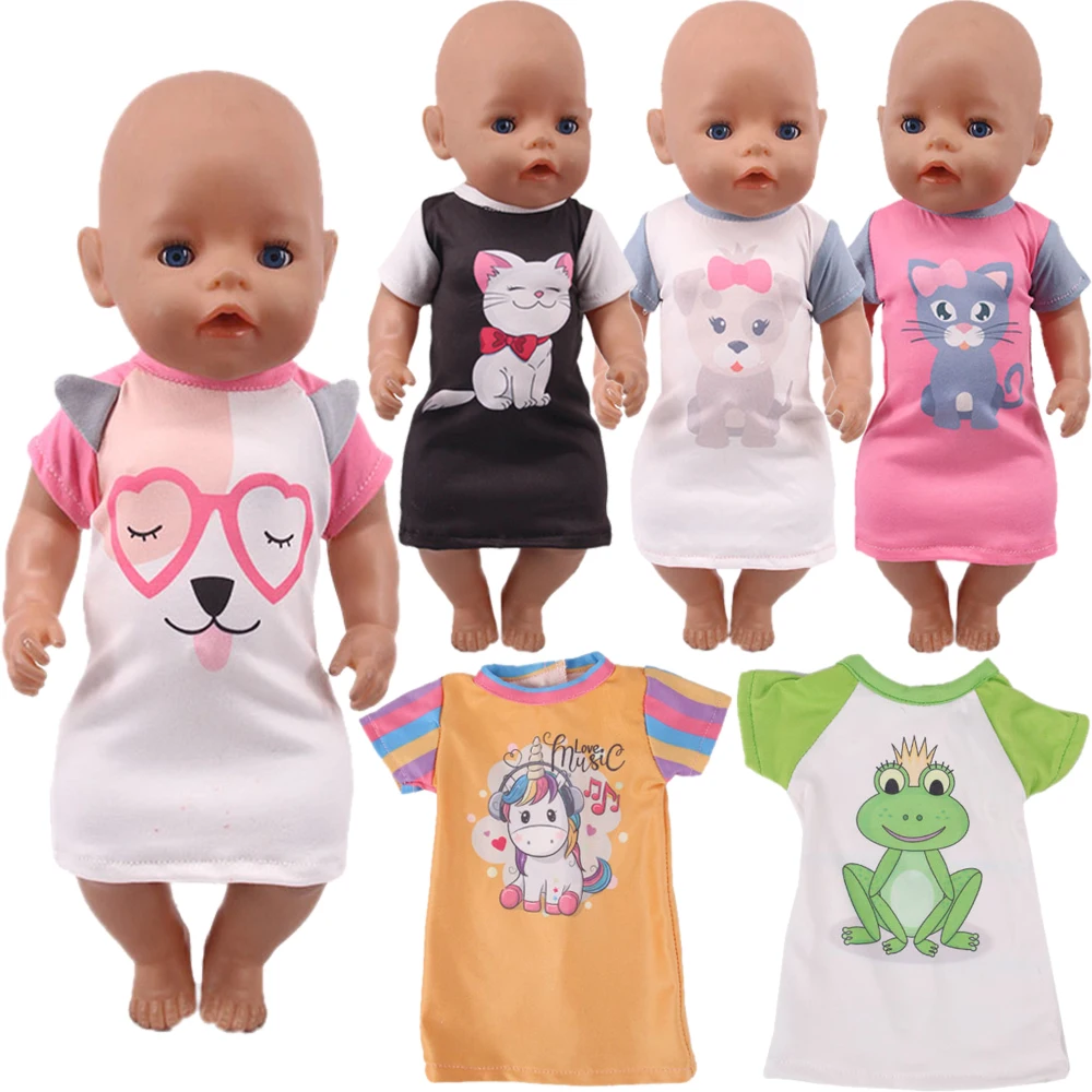 Freeshipping Animal Shirt For 18 Inch American Doll Girl Toys & 43 Cm Born Baby Clothes & Our Generation & Nenuco & Reborn Doll