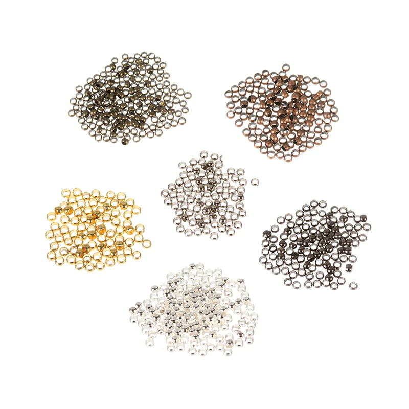 200pcs/lot metal Crimps Beads crimp and end beads 2.5mm Findings Silver/gold/rhodium/antique bronze Color F103A - Image 3