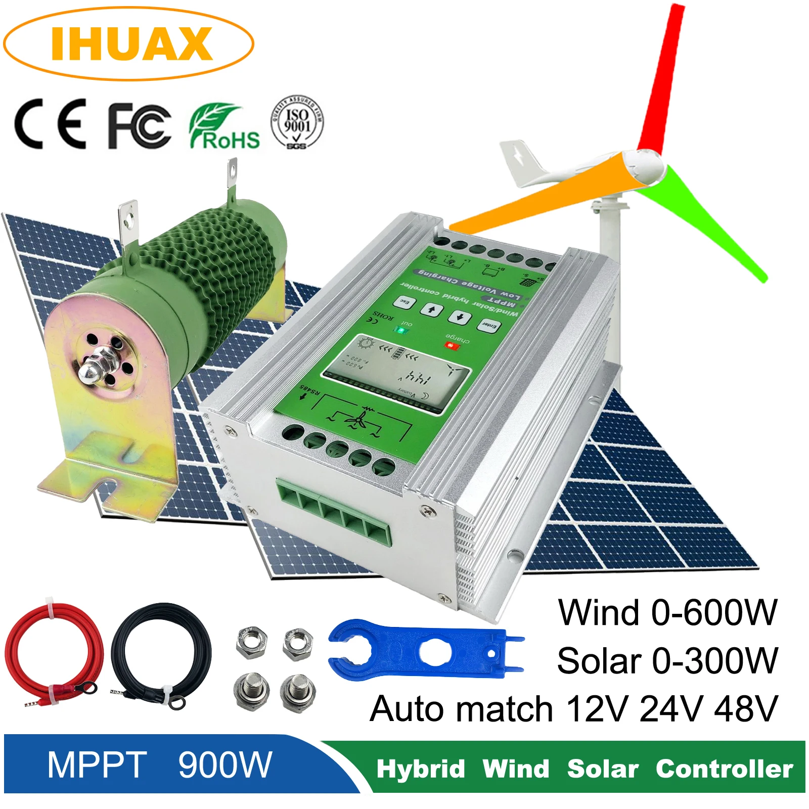 

wind solar hybrid system controller Boost MPPT charging for 1000w 800W 600W wind turbine generator+800w 600W 300W solar panel