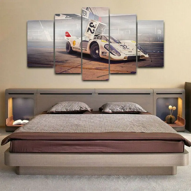 No Framed 5 Pieces Historic Racing Car Supercar HD Modular Wall Art Canvas Posters Pictures Paintings Home Decor for Living Room