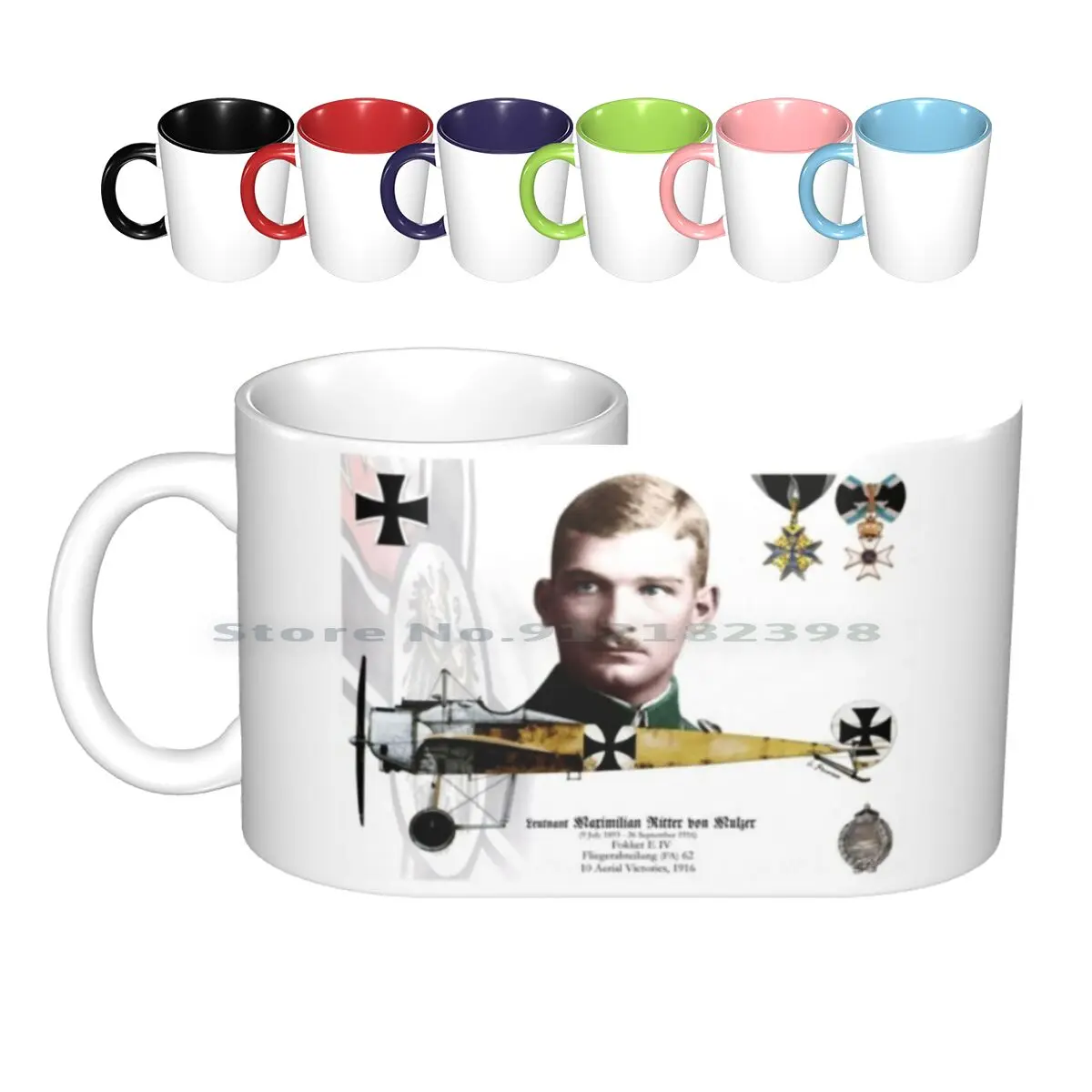 Leutnant Ritter Von Mulzer Ceramic Mugs Coffee Cups Milk Tea Mug Ritter Von Mulzer Flieger Abteilung 62 Ah Aviation Art James