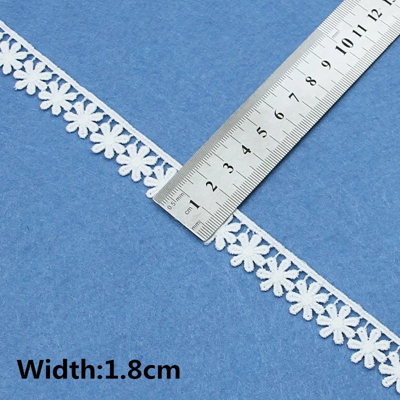 5yards White Cotton Embroidered Lace Trim Ribbons Fabric DIY Sewing Handmade Craft Materials Clothes Home Decoration