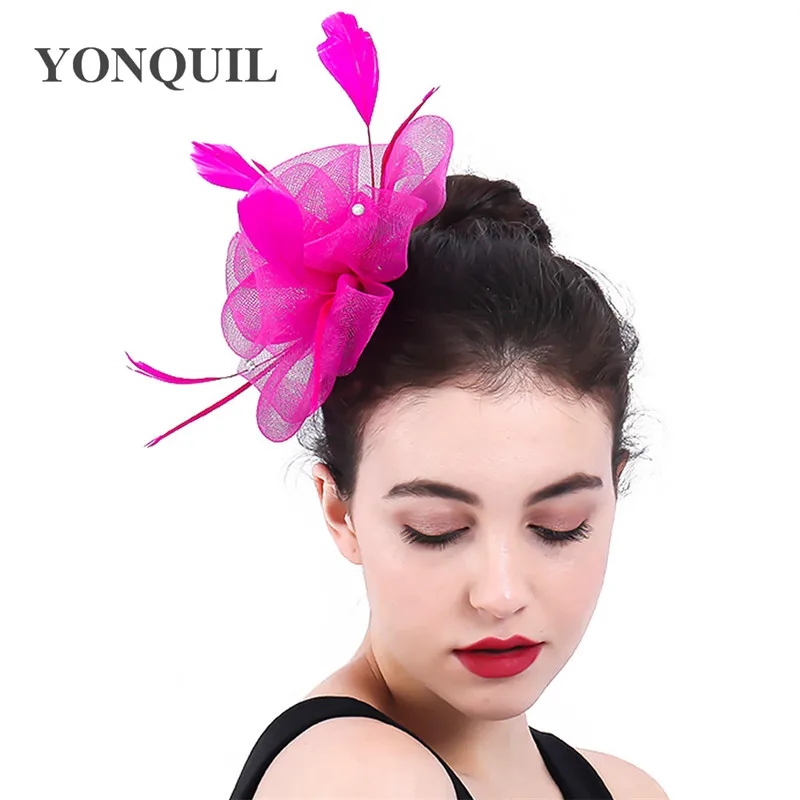 Classic Women Party Headwear Bride Flower Fascinator Accessories Cocktail Race Hair Pin Headdress Holiday Festival  Hair Pin Hat