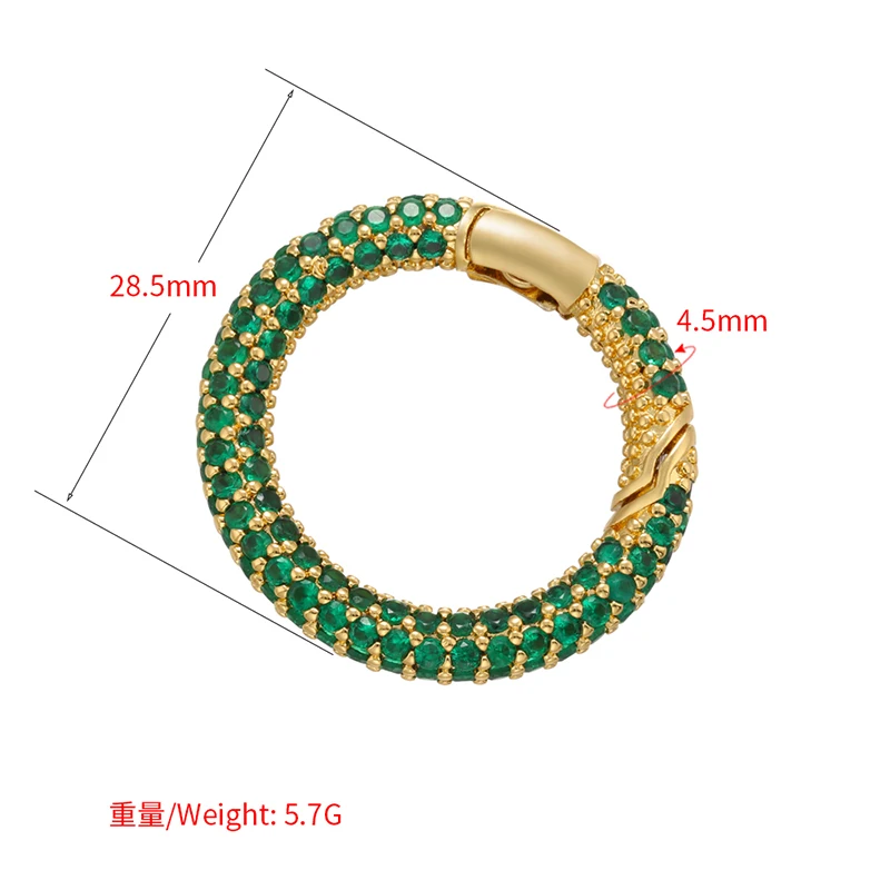 ZHUKOU Round spring clasp hooks cubic zirconia crystal clasp hooks for DIY necklace jewelry accessories supplies wholesale VK123