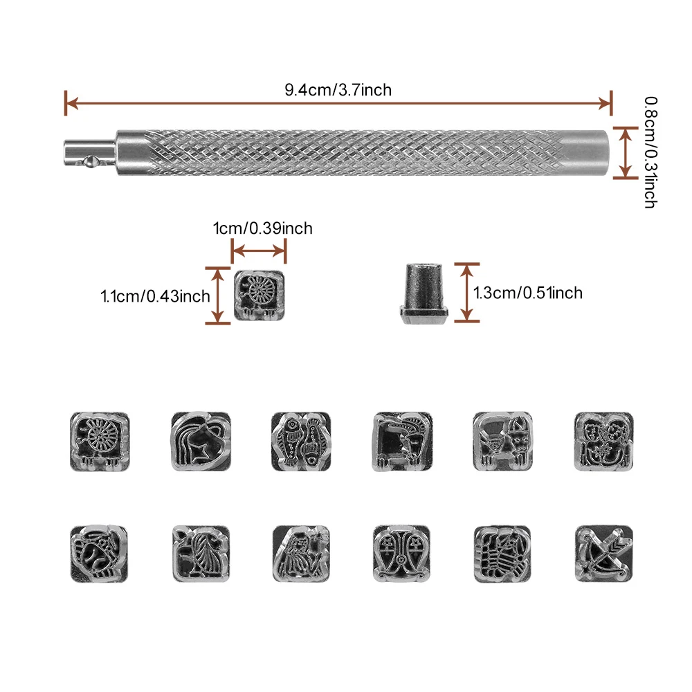 36pcs alfabeto e numero timbro in pelle pugno fai da te incisione a mano regali costellazioni intaglio in pelle strumenti di stampa Set D30