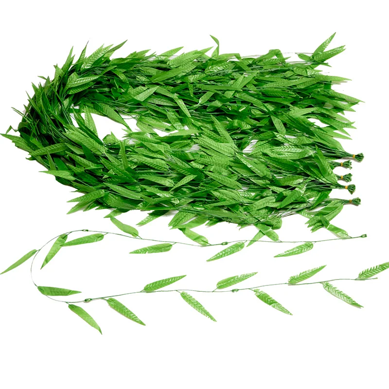 500pcs Artificial Willow Twig Leaves Vine Wicker Vine Plants For Home Garden Supermarket Decorations