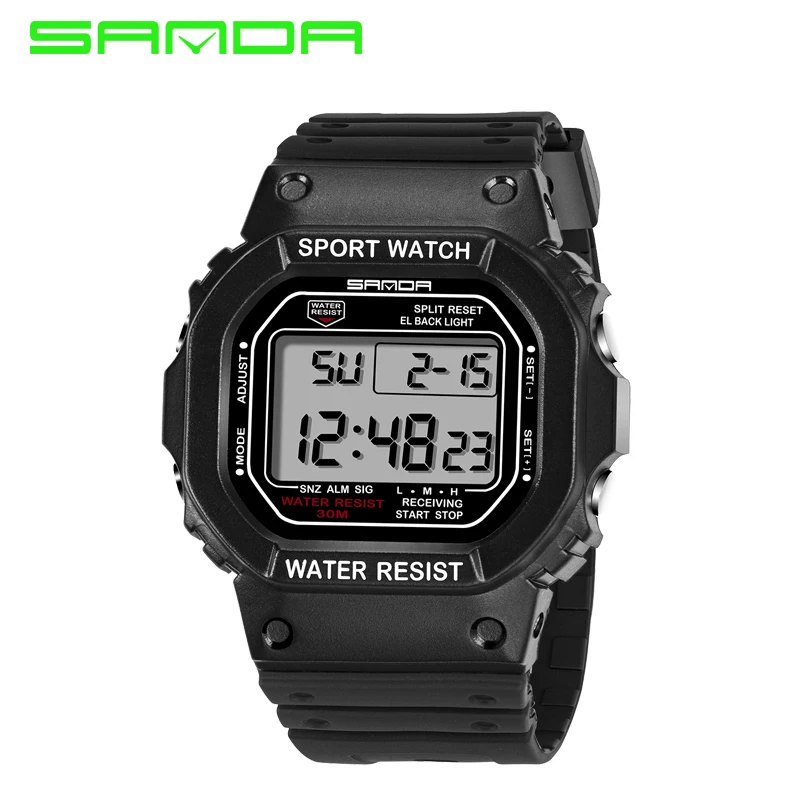 Sanda moda esportes relógio masculino feminino marca superior profissional à prova dwaterproof água relógios militares topo retro analógico quartzo