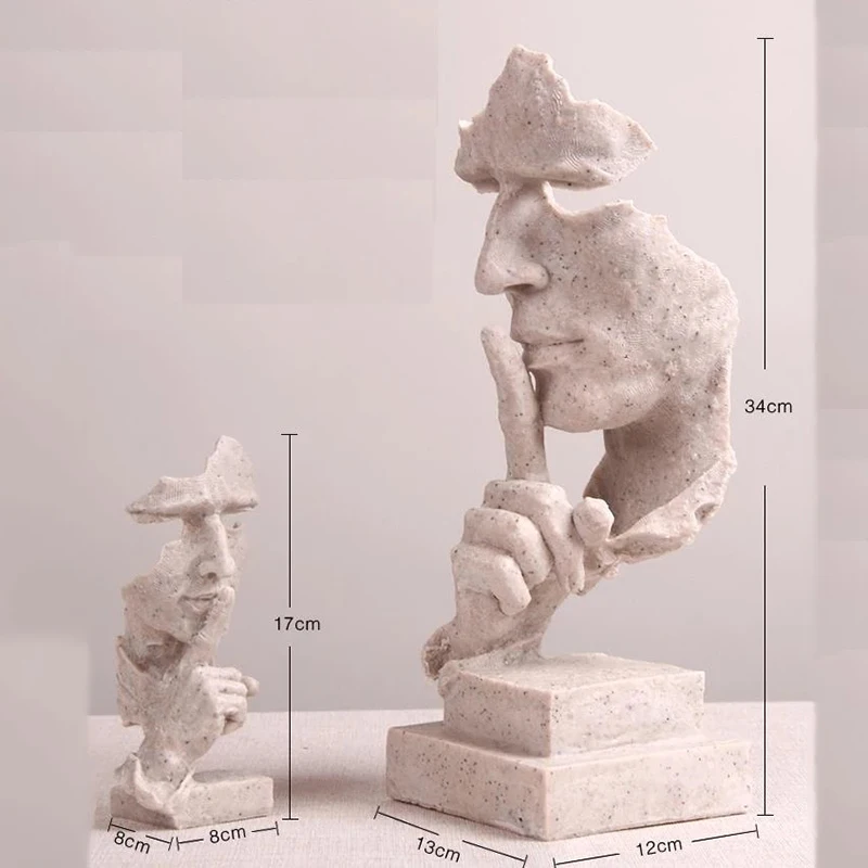 الذهب تمثال الراتنج مجردة النحت تمثال ديكور المنزل الحديثة الفن مكتب عمل الديكور هدايا الزفاف