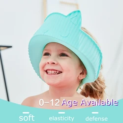 Baby shampoo silicone Baby and children waterproof ear protectors toddlers and children Adjustable bath hat