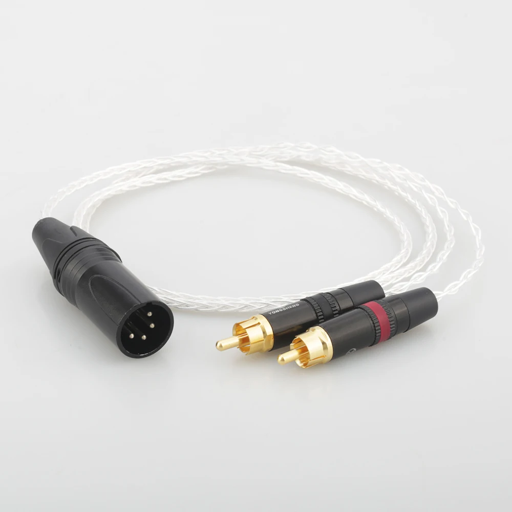 

Audiocrast HIFI cable with 4-pin XLR Balanced Male to 2 RCA Male Silver Plated Audio Adapter