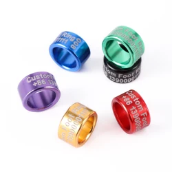 Anello per piede di piccione personalizzato fai-da-te Acquirente Nome personalizzabile Numero di telefono Numero di anno Codice paese Diametro interno 8/10mm Altezza 6mm 20 pezzi