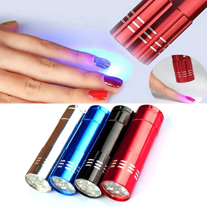 Mini 9 LED Nagel Trockner Lampe Für Nägel Lichter Taschenlampe UV Lampe Tragbare Nagel Gel Schnelle Trocknung Maniküre Werkzeug Gel nagellack Lampe