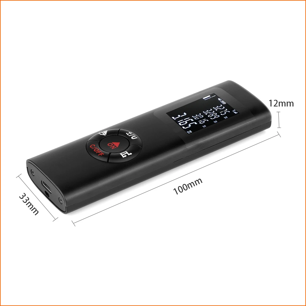 RZ Laser Rangefinder Medidor de distância 40m Digital Handheld Mini Medidor de distância a laser recarregável 131ft Laser Range Finder