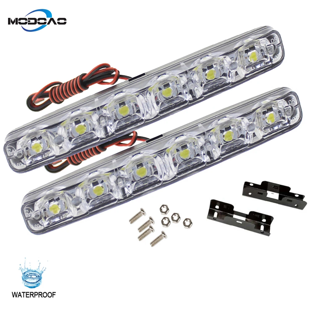 2 sztuk samochodów Auto światła do jazdy dziennej światło dzienne Car Styling lampa DRL 6 LED 12V wodoodporne lampki przeciwmgielne 6000K samochodów