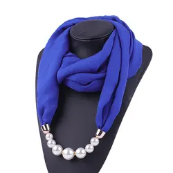 Collier en mousseline de soie douce pour document solide, pendentif anneau, écharpe Hijab, écharpe décorative multi-style, turban de mode, accessoires pour cheveux, vente en gros