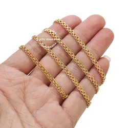1 Meter Stainless Steel Gold 3mm Net Link Chain for Women Bracelet Necklace Jewelry Making