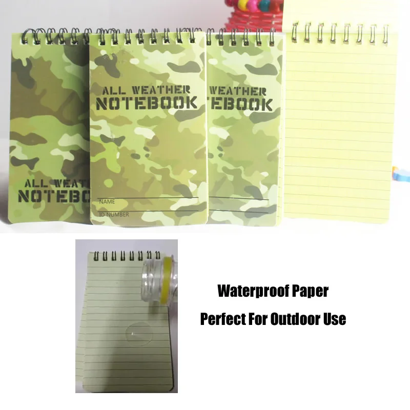 New Portable Waterproof Full Weather Notebook Military Tactical EDC Tool Women Men Outdoor Camp Safety