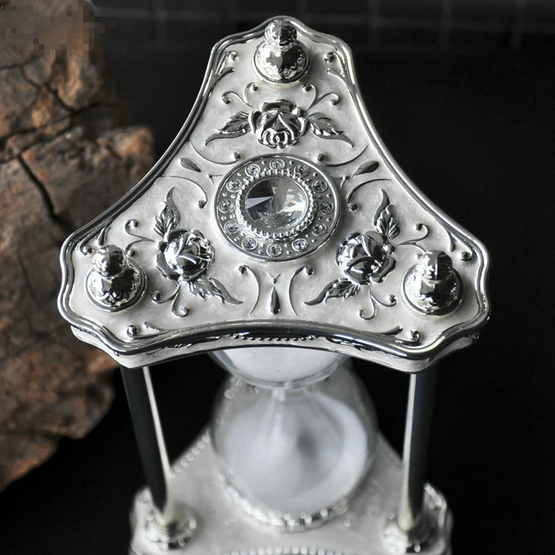 Moonlight metal hourglass 30 minutes timer vintage ornaments home decorations study desktop crafts