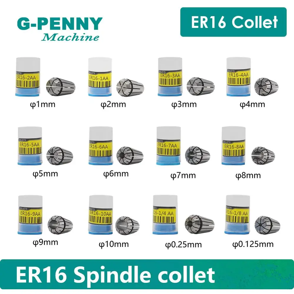 CNC ER16 spindle motor collet  full size  from ER16 1mm,2mm,3mm,4mm,5mm,6mm,7mm,8mm,9mm,10mm,1/4mm ,1/8mm milling tool holder!