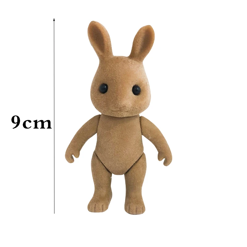 Vêtements de poupées de lapin de Pâques pour enfants, famille d'animaux de la forêt, accessoires de maison de courses, jouets de jeu de simulation, cadeaux compatibles 1:12, 10cm