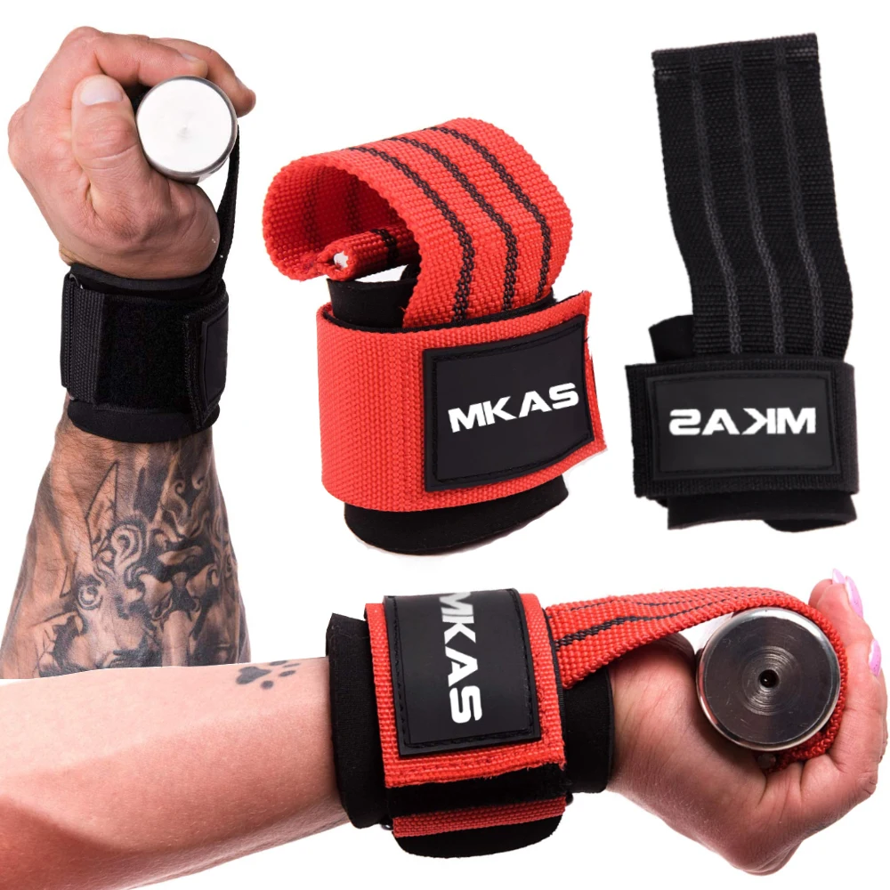 Weight Lifting Wrist Straps Grips Support Pull Ups Deadlifts Dumbbell Gym Straps Strength Training Fitness Barbells Power Sport