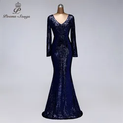 Sexy hollow-carved long sleeve style evening dresses  vestido de festa prom gowns vestidos elegante party dress robe de soiree