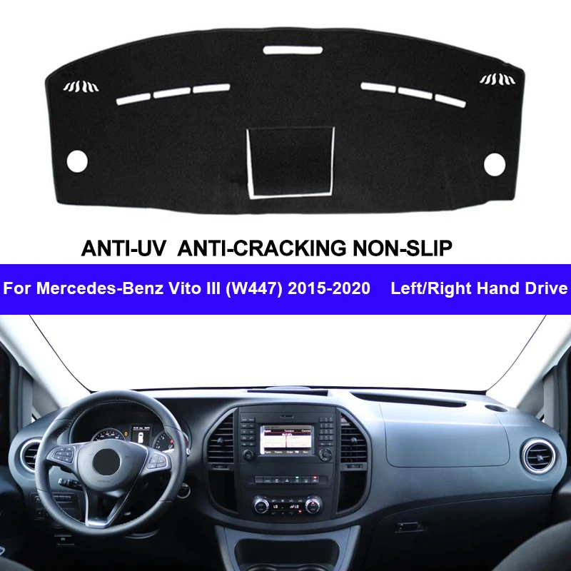 Car Auto Inner Dashboard Cover For Mercedes-Benz Vito III (W447) 2015 - 2020 Console Protector Carpet Dashmat Cape 2019 2018