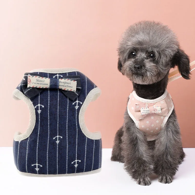 Dog Tie Chest Straps Vest Mesh Breathable Pet Harness Leads Traction Rope Set for Puppy Cat Collar Chest Back Small Dog Supplies