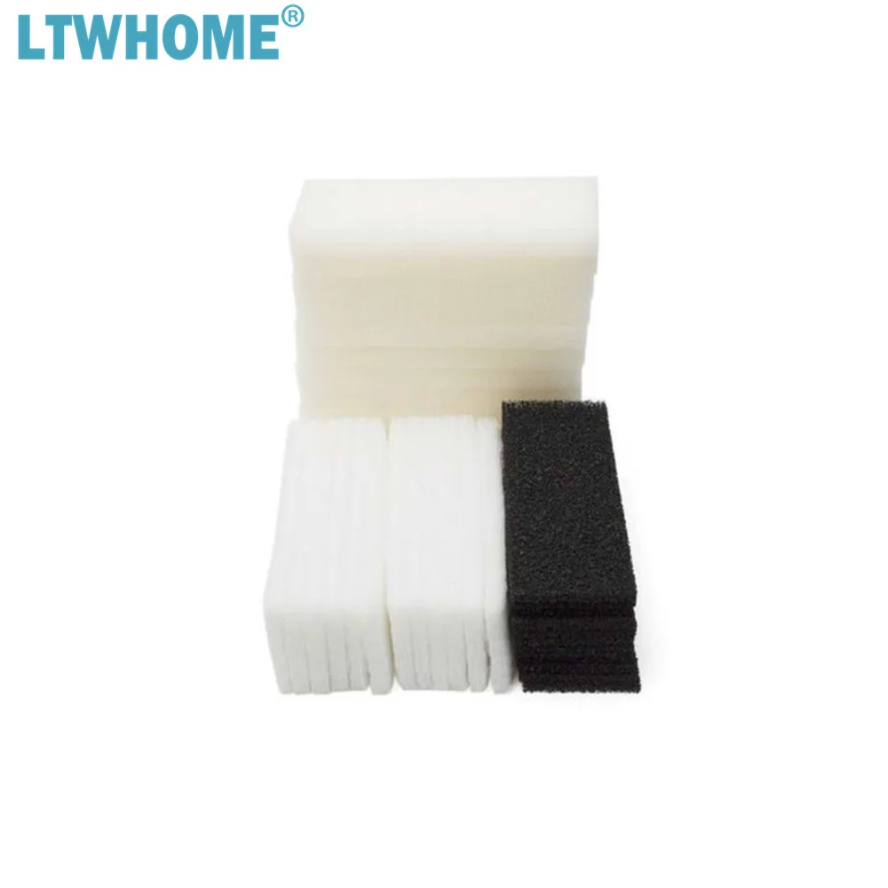 LTWHOME Compatible Foam Carbon Polyester Filter Pads Set Fit for Fluval 4 Plus + Filter