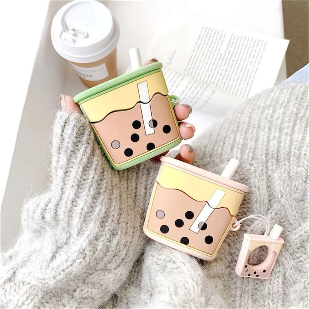 3D Cover for Boba Airpods Case Cute Boba Air Pods Protector Accessory Cute Airpod Cover Funda with KeyChain AirpodsPro 2 1 Cases