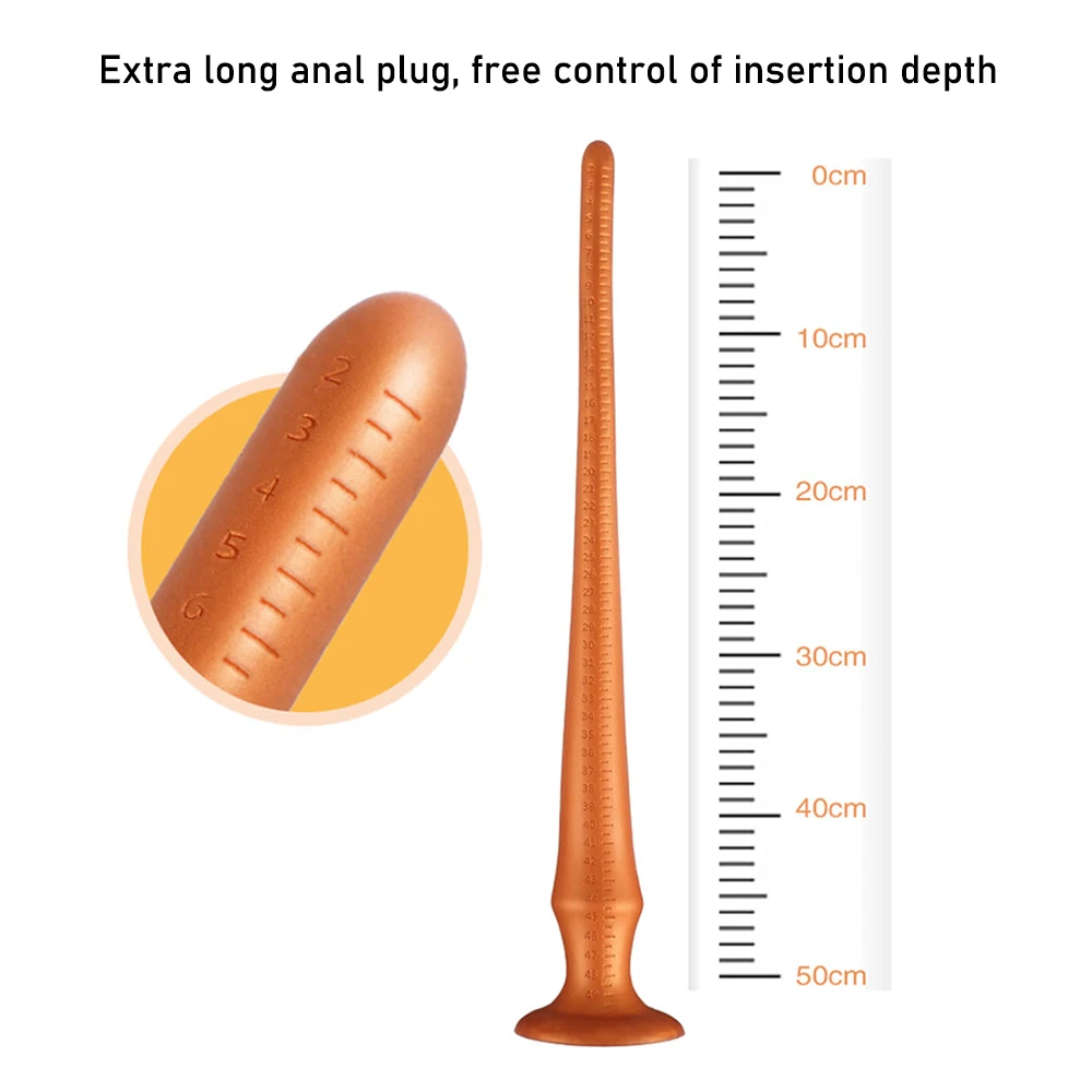 Extra Long Liquid Silicone Anal Plug Dildos Stimulate Anus Vagina Butt Plug Penis Soft Anal Dilator Sex Toys for Women and Men