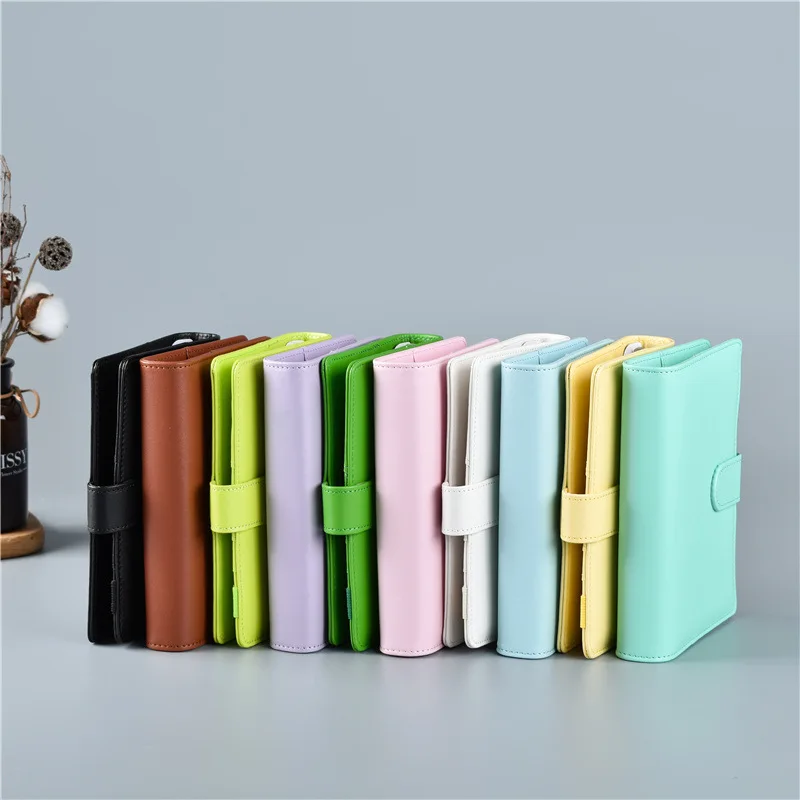 Macaron Kleur A5 A6 6 Ringband Pu Clip-On Notebook Lederen Losbladige Notebook Cover Notebooks Journal Kawaii briefpapier