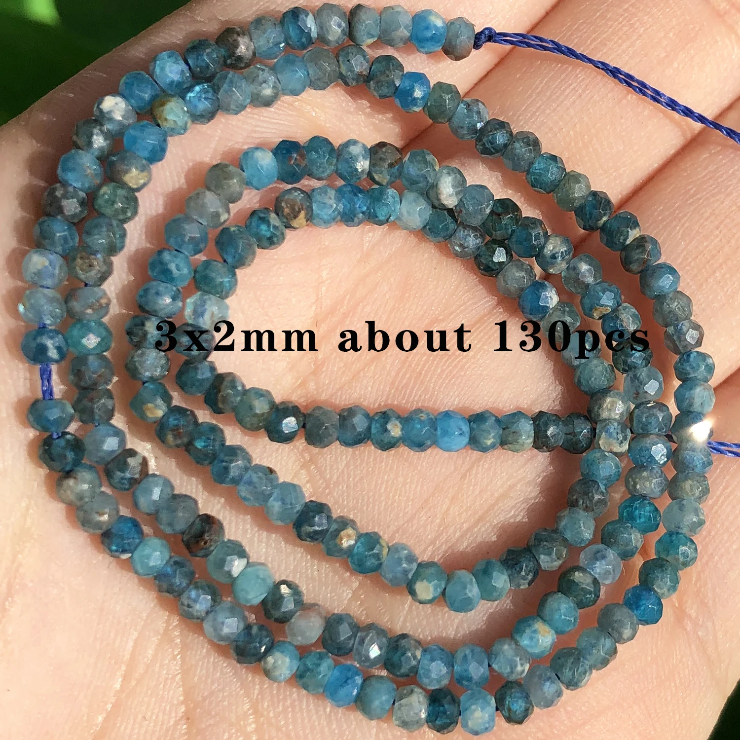 Natuursteen Blauwe Apatiet Gem Kralen Ronde Onregelmatige Facet Rondelle Losse Kralen Voor Sieraden Maken Diy Armbanden Accessoires