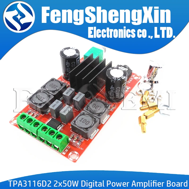 XH-M189 New TPA3116D2 TPA3118D2 2x50W Digital Power Amplifier Board 5V To 24V Dual Channel Stereo AMP