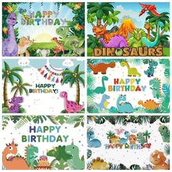 Baby Cartoon Dinosaurs Happy Birthday Jungle Party For Baby Kid Portrait Photo Backdrops Photo Backgrounds Photozone Photophone