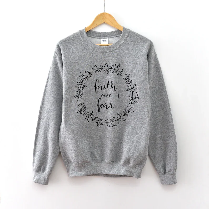 Faith Sweatshirt Shirt Christian Religious Women , Shirt Religious Apparel Shirt 100%Cotton O Neck Female Clothing Drop shipping