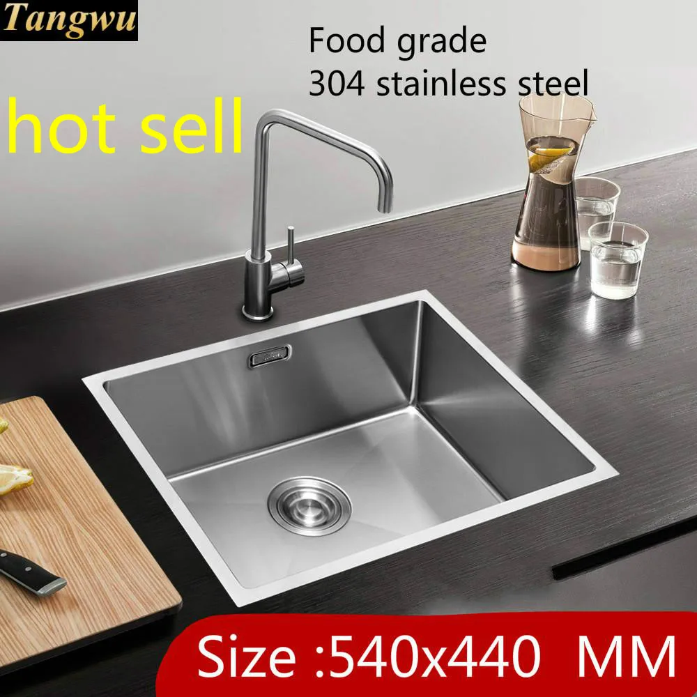 

Free shipping Fashion trumpet kitchen manual sink single trough 304 food grade stainless steel mini hot sell 54x44 CM