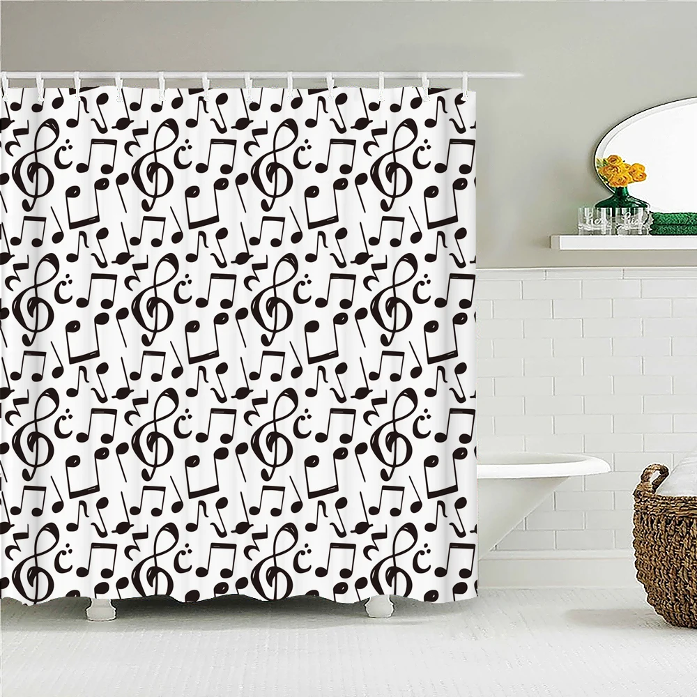 Black White Geometry Shower Curtains Waterproof Bathroom Curtain 3d Polyester Modern With Hooks Large Size 240*180cm Bath Screen