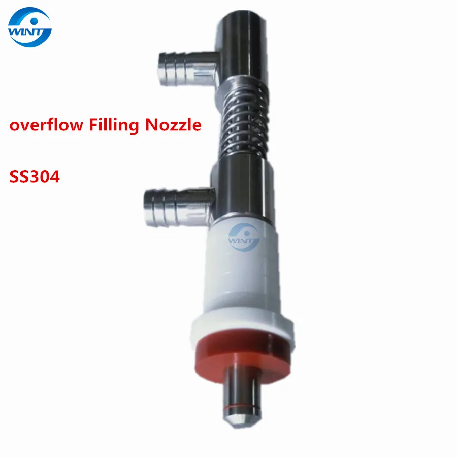 Free Shipping overflow Liquid Filling nozzle of Filling Machine Connection Joint size is 18mm , 18mm outlet 16mm