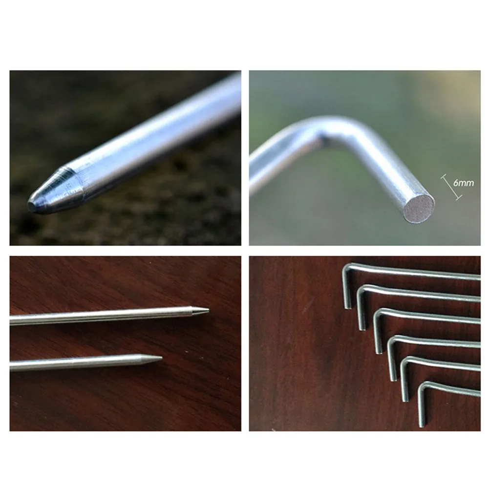 10pcs Tent Camping Pegs Nails Metal Steel Durable Heavy Duty For Outdoor Hiking Ground Stakes SAL99