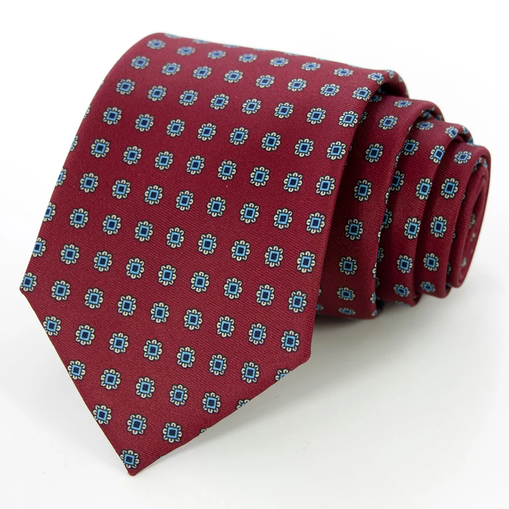 Neue modische Herrenkrawatte mit Print, handgefertigt, 8 cm Seidenkrawatte, Paisley-Blumenmuster, geometrische Krawatte für Geschäft, Party, Hochzeit, Geschenk. – Detail 18