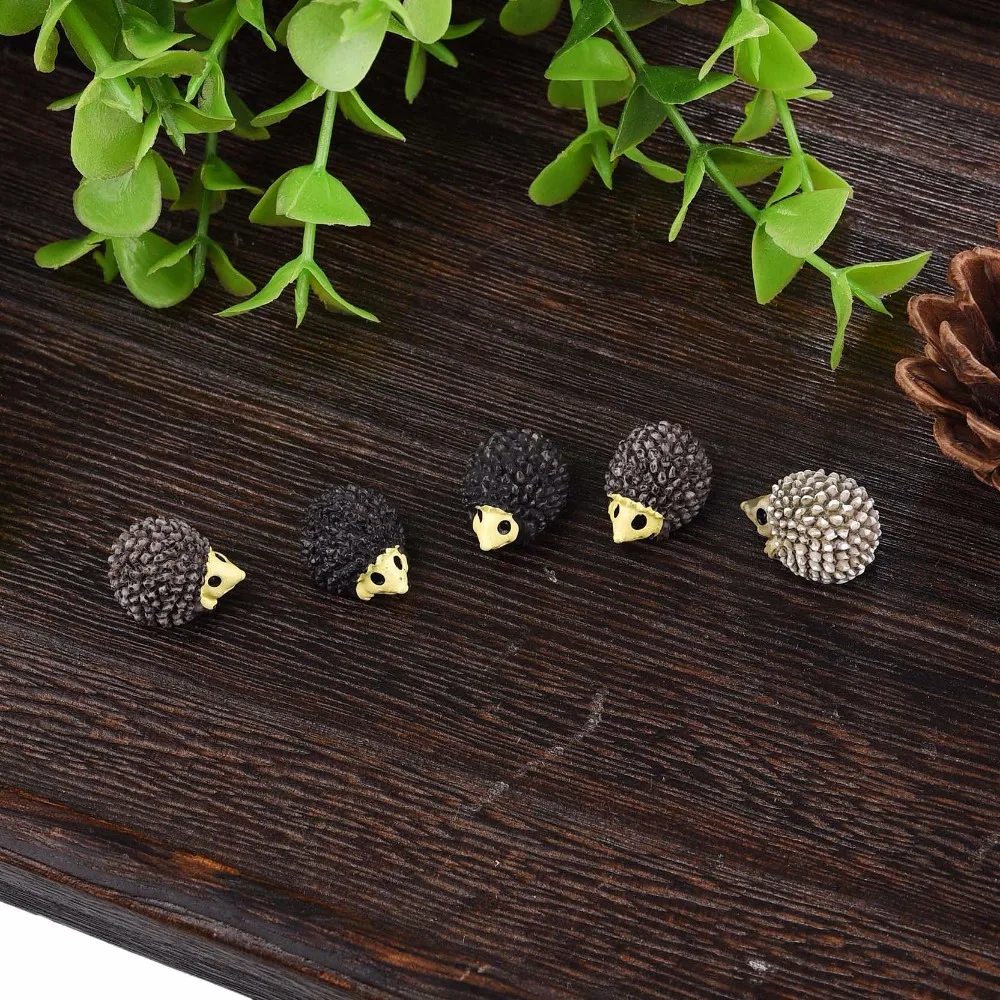 5pcs 1.5cm Hedgehog Fairy Garden Miniatures Micro Landscape Bonsai Plant Garden Decor DIY Craft Ornament Decoration Accessories