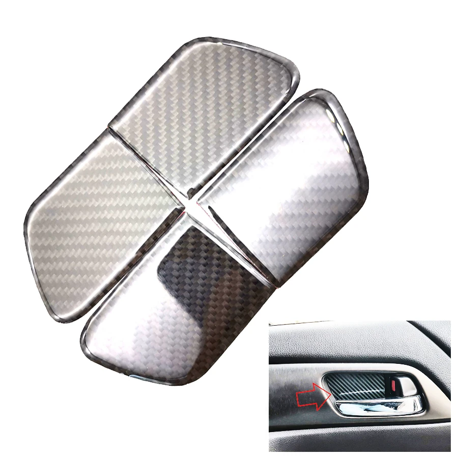 

Car Carbon Fiber Style Inner Door Handle Bowl Cover Trims For Honda Accord 2013-2017