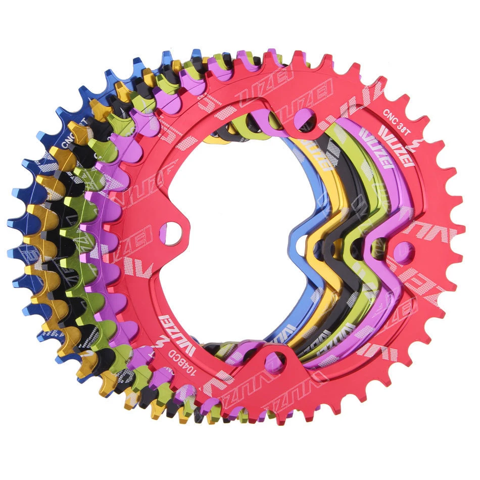 WUZEI 104bcd Crown Mtb Monoplates Chainring Mountain Bike Chain Ring 36 34 32 38 40 42 30 Teeth Bicycle Narrow Wide Sprocket