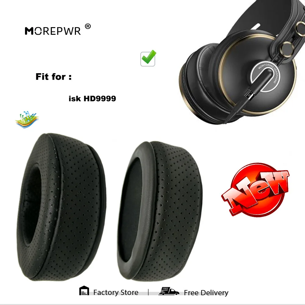 

Morepwr New upgrade Replacement Ear Pads for isk-HD9999 Headset Parts Leather Cushion Velvet Earmuff Headset Sleeve