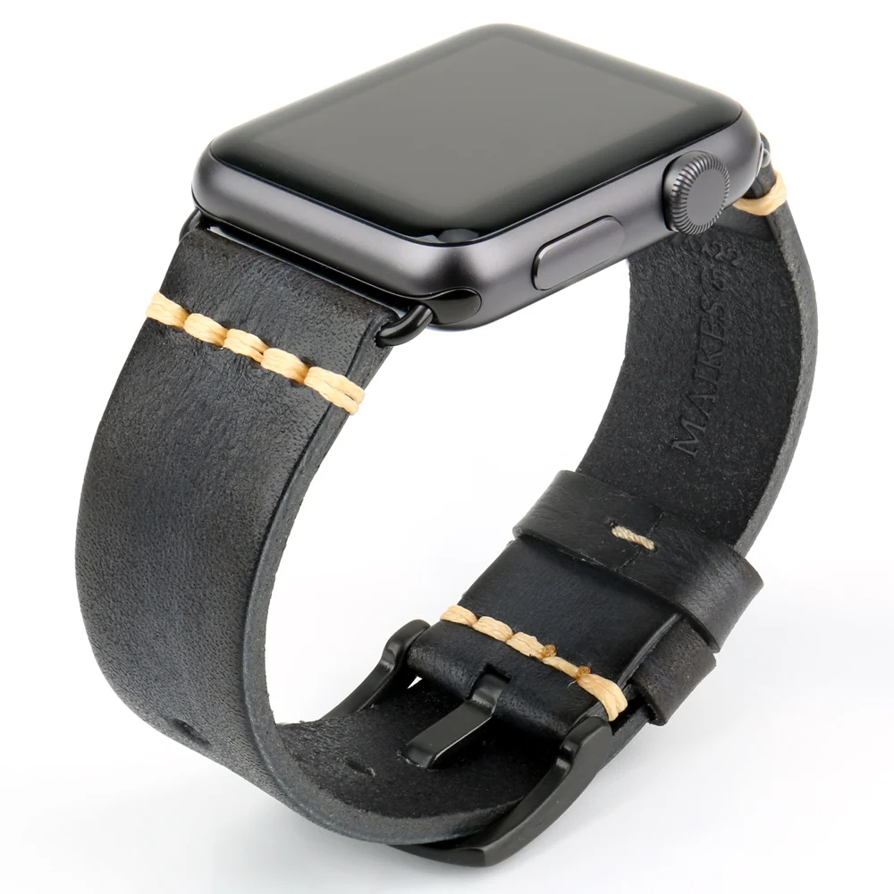 Handmade Leather Strap Watch Band For Apple Watch 45mm 41mm 44mm 42mm 40mm Series 9 8 7 6 SE 5 4 iWatch Bracelet