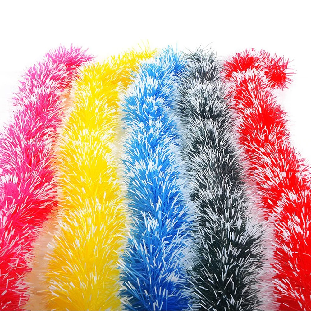 2m Long Garland Tinsel Ribbon Christmas Tree Ornament Home Party Decoration Long Hanging Party Decoration Drop Ornaments Pendant