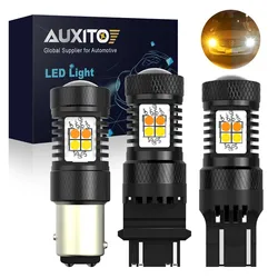 AUXITO 2PCS 1157 BAY15D LED Bulb Amber & White T25 3156 3157 Turn Signal Light 7443 T20 W21W Daytime Running Lamp Parking Lights