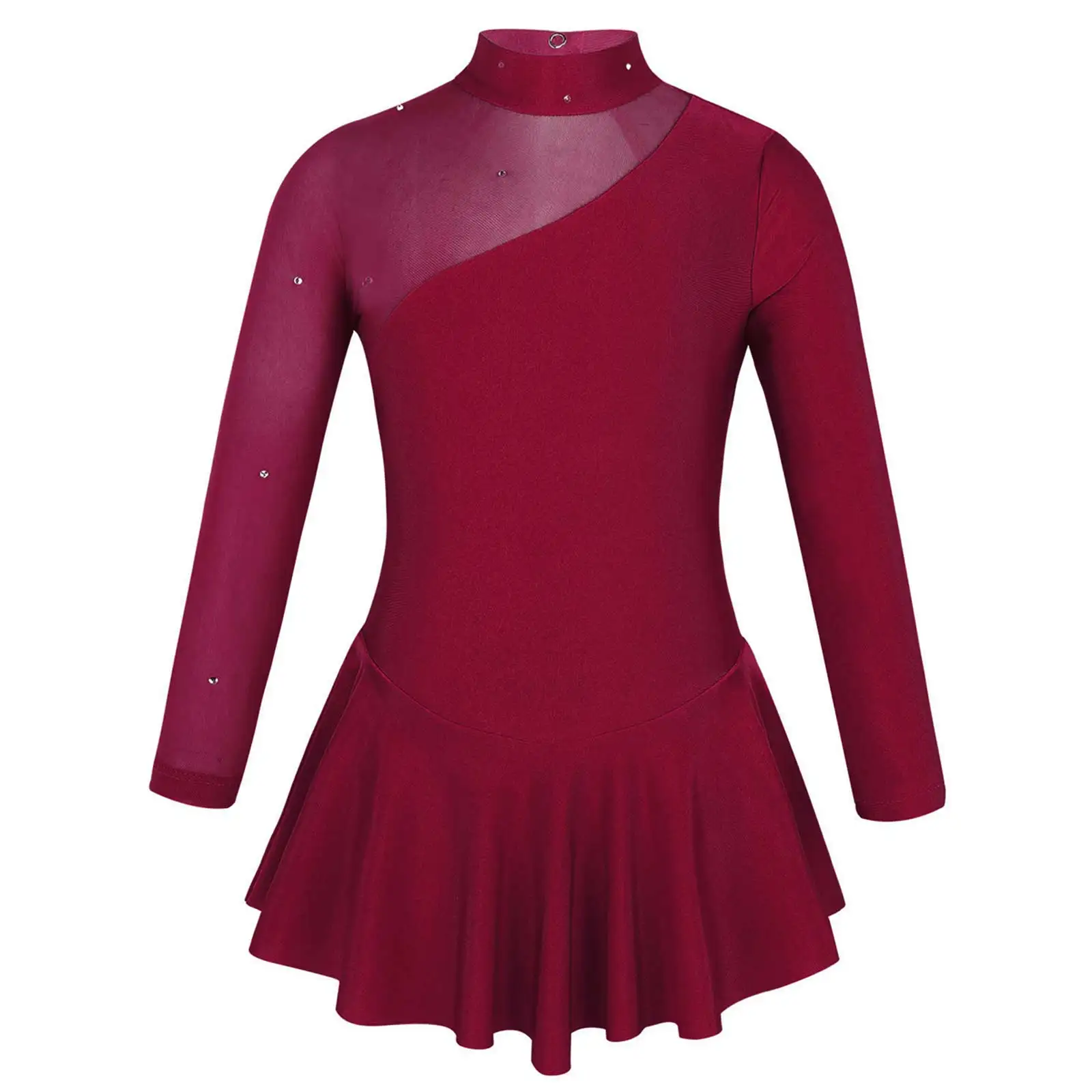 Kinder Teenager Ballett Gymnastik Trikot Kleid Glitzernde Strass Tüll Eiskunstlauf Künstlerisches Skating Jersey Mädchen Tanzkleidung