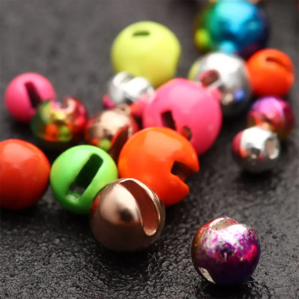 25Pcs/lot 9 Colors Fishing High Quality Nice-Designed Tungsten Alloy Fly Tying Material Slotted Bead Tungsten Beads